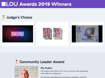 Screenshot of https://louisville.aiga.org/awards-show-2019/