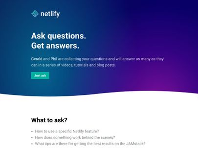 Screenshot of https://ask.netlify.com