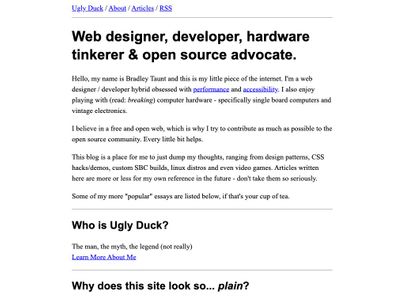 Screenshot of https://uglyduck.ca/