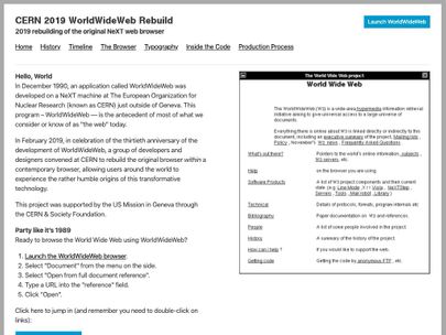 Screenshot of https://worldwideweb.cern.ch/