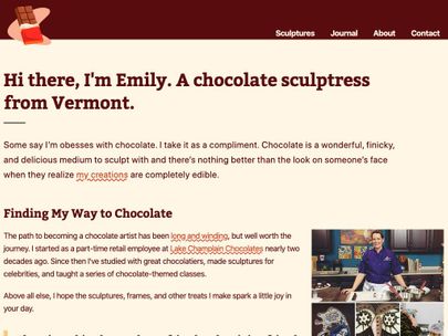 Screenshot of https://chocolatesculptress.com/