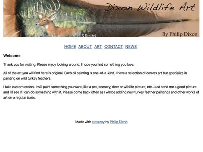 Screenshot of https://dixonwildlifeart.com/