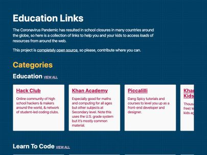 Screenshot of https://educationlinks.fyi/