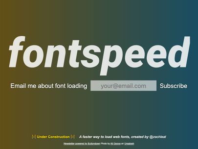 Screenshot of https://www.fontspeed.io/