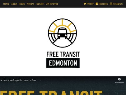 Screenshot of https://freetransitedmonton.ca/