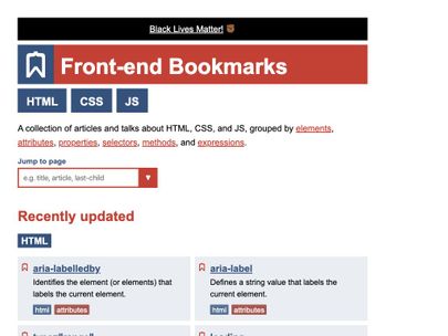 Screenshot of https://www.frontendbookmarks.com/