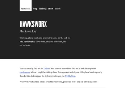 Screenshot of https://www.hawksworx.com/