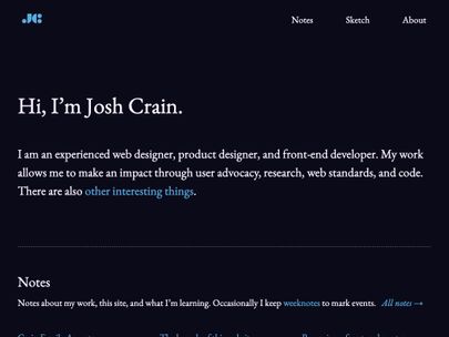 Screenshot of https://joshcrain.io/