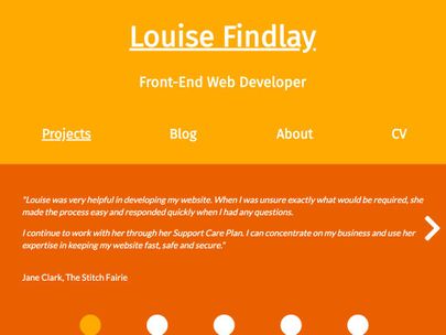 Screenshot of https://louisefindlay.com