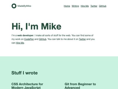 Screenshot of https://www.madebymike.com.au