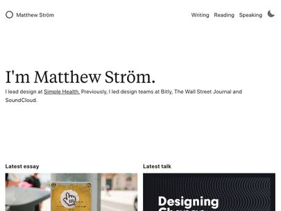 Screenshot of https://matthewstrom.com/