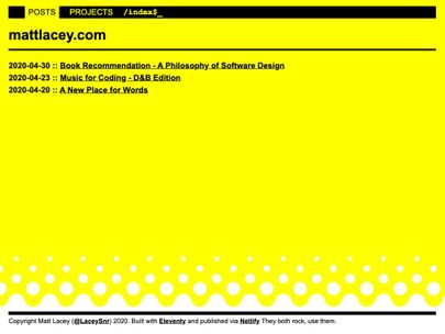 Screenshot of https://mattlacey.com