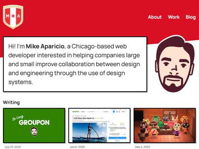 Screenshot of https://www.mikeaparicio.com/