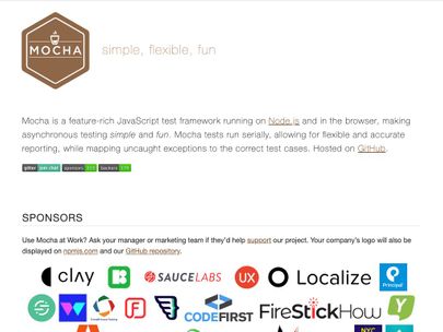 Screenshot of https://mochajs.org/