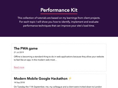 Screenshot of https://performance-kit.netlify.app/