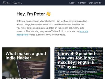 Screenshot of https://peterthaleikis.com/