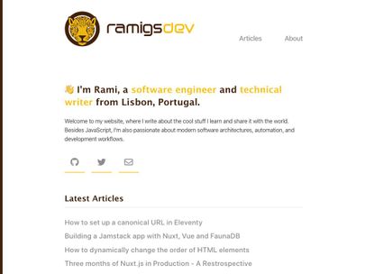 Screenshot of https://ramigs.dev/