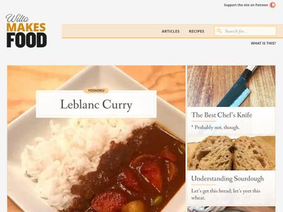 Screenshot of https://wiltomakesfood.com/